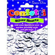 Confetti Sparkling Hearts Silver