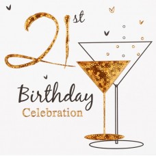 Invitation Happy 21st Birthday Foil