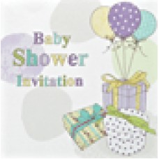Baby Shower Invitation Foil 6 Pk