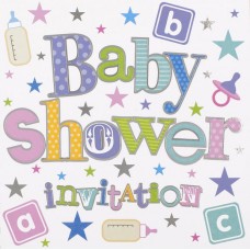 Baby Shower Invitation Foil 6 Pk