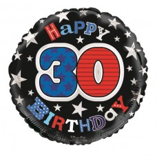 Balloon Foil Happy 30th Birthday Male