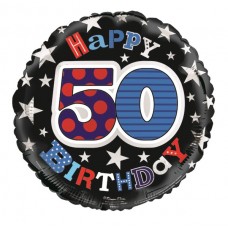Balloon Foil Happy 50th Birthday Male