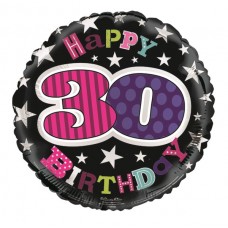 Balloon Foil Happy 30th Birthday Femal