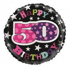 Balloon Foil Happy 50th Birthday Femal