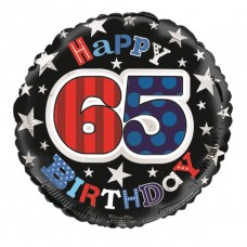 Balloon Foil Happy 65th Birthday Male