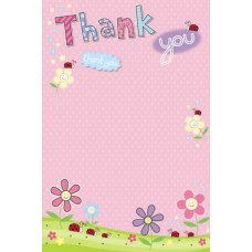 Pale Pink Thankyou card with envelope