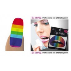 Lip Tattoo & 16 Nail Foils Rainbow