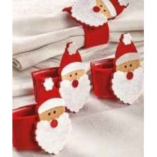 Napkin Rings Christmas Plush with Santa
