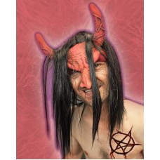 Mythical Red Devil Head piece with wig